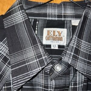 Ely Cattleman Black and White Plaid Shirt